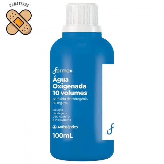 Água oxigenada 10 volumes (peróxido de hidrogênio 30mg/ml) 100ml Farmax